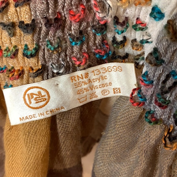 INS Boho Style ruffled Scarf 12” x 74” - Picture 3 of 5